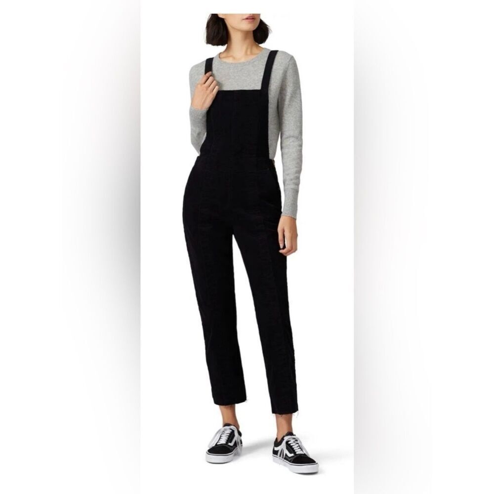Ag Adriano Goldschmied Black Corduroy Jumpsuit Overalls size M